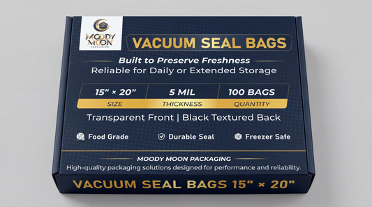 15" x 20" Black/Clear Vacuum Seal Bags 5Mil