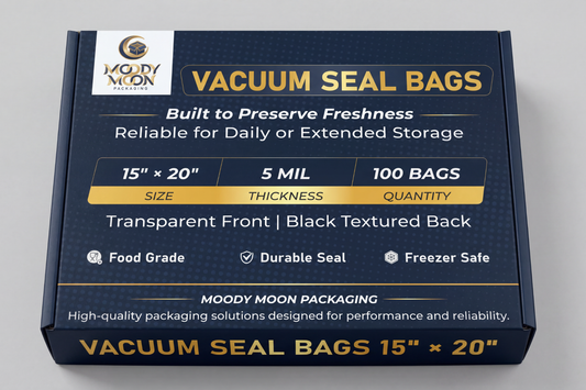 15" x 20" Black/Clear Vacuum Seal Bags 5Mil